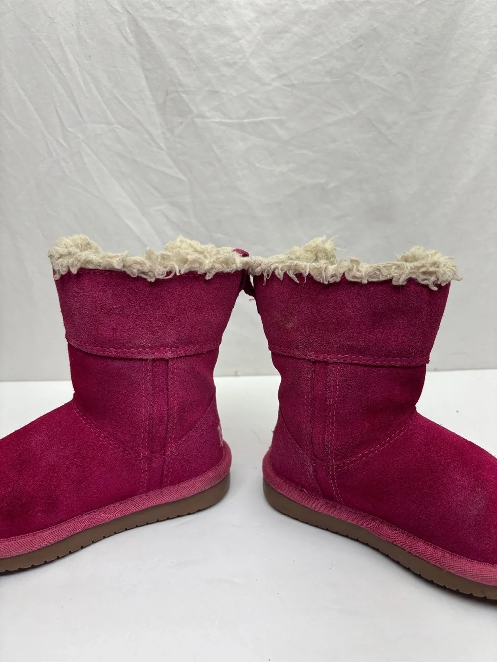 Koolaburra by Ugg Fuchsia Suede Winter Booties, SZ 8 toddler girl, box 73